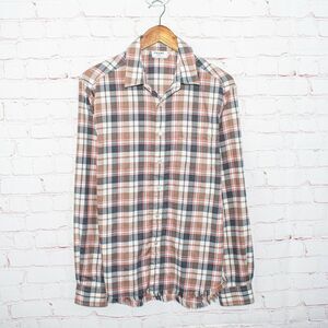 FRAME Denim Men's reg fit Fray Hem Button up Flannel Shirt Gray Multi Plaid Sz M